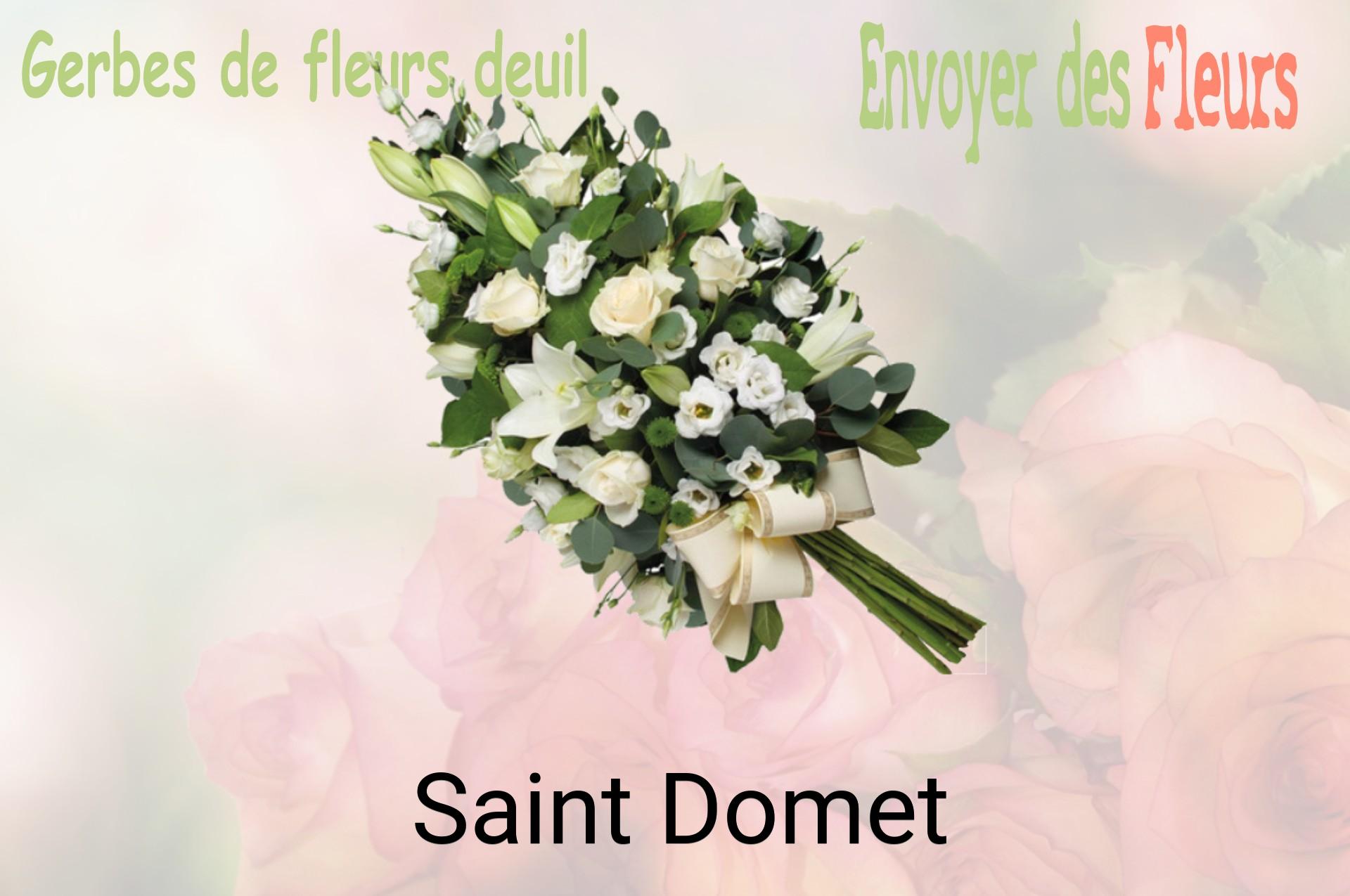 Gerbe de fleurs de deuil livrée à Saint-Domet